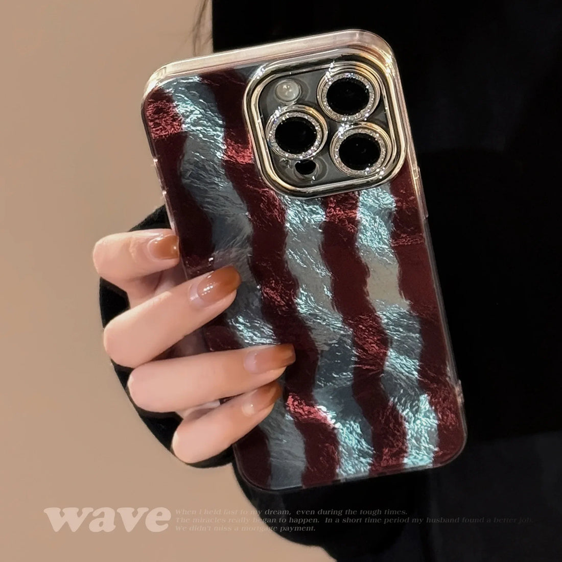 Cute Phone Cases For iPhone 16, 15, 14, 13, 12, 11 Pro Max - Retro Water Ripple Stripes Glacier Pattern - IC7440