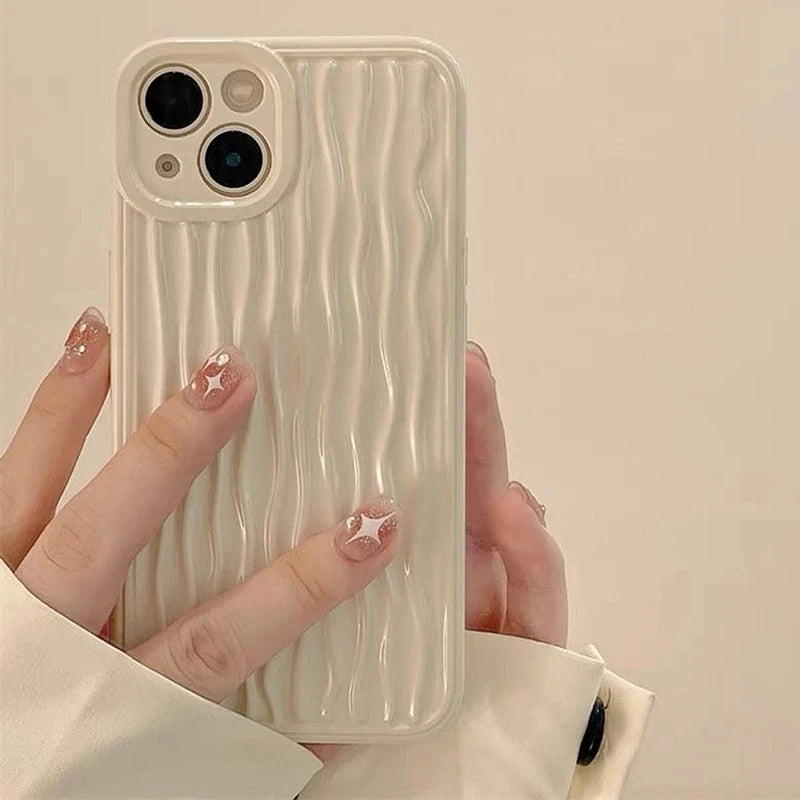 Luxury Plating Metal Color Water Ripple Cute Phone Cases For iPhone 13 11 12 14 Pro Max XS XR X