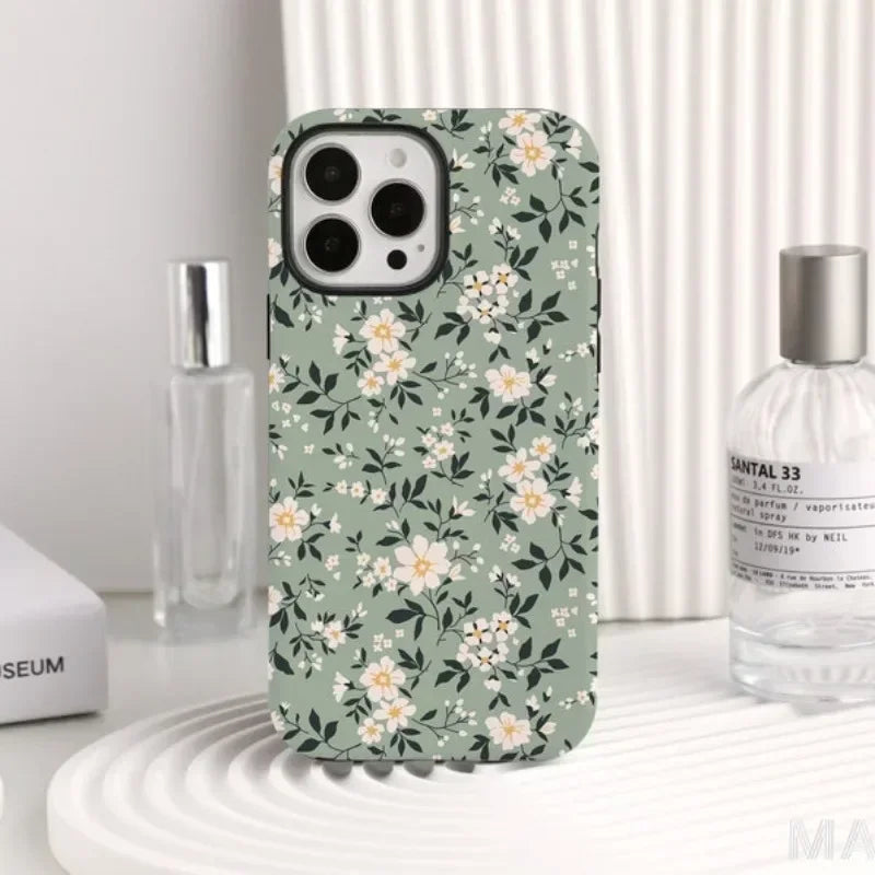 Cute Phone Cases For iPhone 16 Pro Max, 15, 14, 13, 12, or 11 Pro Plus - Elegant Wildflowers Acrylic Cover - TSP514