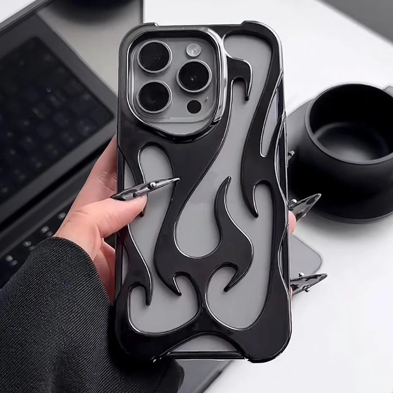 Cute Phone Cases 3D Flame Pattern for iPhone 15/14/13/12 Pro Max - TSP3011