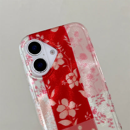 Cute Phone Cases for iPhone 16, 15, 14, and 13 Pro Max - 3D Rose, Splicing Lattice Cover - TSP442