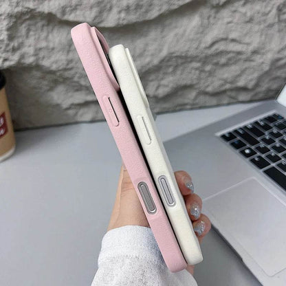 Cute Phone Cases For iPhone 16, 15, 14 Pro Max, 13, 12 Pro Max, 11 - Solid Matte Leather Soft Back Cover - PC9120 - Touchy Style