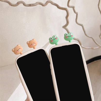 TSP88 Cute Phone Cases For iPhone 11, 12, 13, 14, 15 Pro Max - 3D Swimming Bear Frog Pattern - Wavy Cover