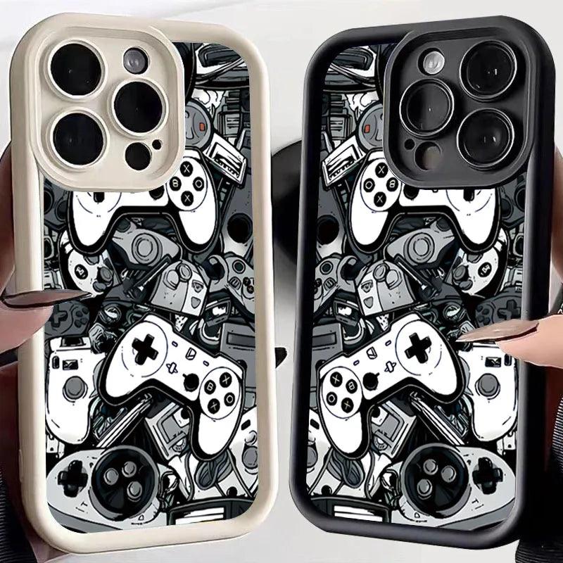 Cute Phone Cases For iPhone 7, 8, XS, X, XR, 11, 12, 13, 14, 15, Pro Max, Plus, and SE 2020 - Game Controller Graphic - TSP224