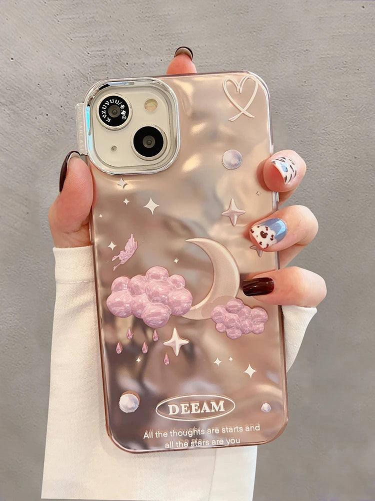 Cute Phone Cases For iPhone 11, 12, 13, 14 Pro Max, and 15 - Dreamy Stars and Clouds - TSP56