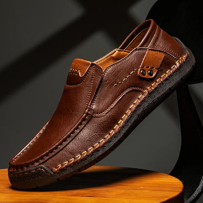 Flats Comfortable Leather Brown Men&