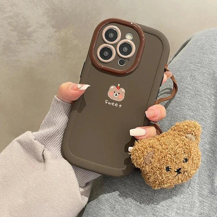 Cute Lucky Bear Candy Phone Case for iPhone 11, 12, 13, 14, 15 Pro Max