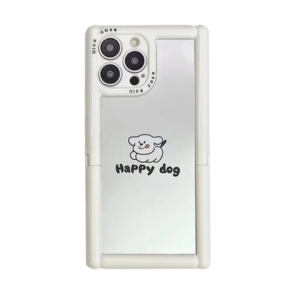 TSP104 Cute Phone Cases For iPhone 11, 12, 13, 14, and 15, Pro Max and 15 Plus - Cartoon Cat Dog Pattern - Invisible Kickstand Holder