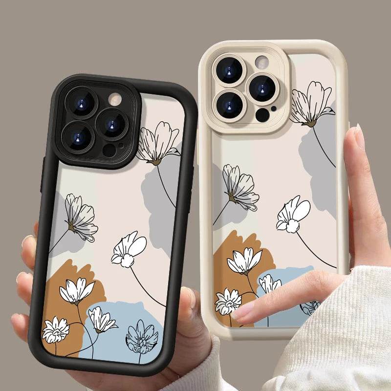 Cute Phone Cases For iPhone 15, 16 Pro, 14, 13, 12 Pro Max, 15 Plus, 11 - Lotus Pattern - Soft TPU Cover - PC0420 - Touchy Style