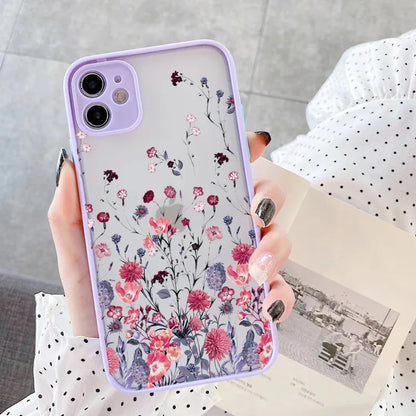 Flowers Leaf Cute Phone Cases For iPhone 15, 14, 13 Pro Max, 11, 12 Pro Max, XR, XS Max, 6, 7, 8, Plus, X, and SE 2022