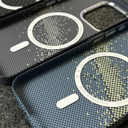 Cute Phone Cases For iPhone 16, 15, 14, 13, and 12 Pro Max models - Hit color Carbon fiber Texture - Hard PC Cover - TSP417