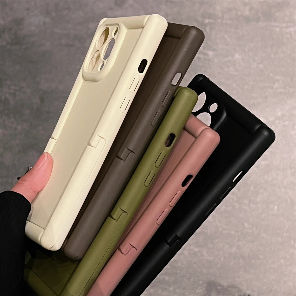 TSP68 Cute Phone Case For iPhone 15 Pro Max, 14, 13, 11, and 12 - Stylish Fold Holder