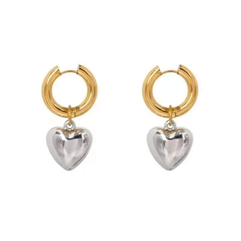 Earrings Charm Jewelry - Stylish Stainless Steel with Heart Design - C3