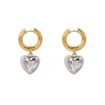 Earrings Charm Jewelry - Stylish Stainless Steel with Heart Design - C3