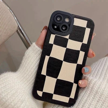 Black White Grid Cute Phone Cases For iPhone 14 11 7 8 Plus X XR XS 11 13 12 Pro Max