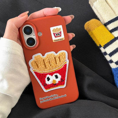 Cute Phone Cases For iPhone 16 Pro Max, 15, 13, 14, 12, 16 Plus - Funny 3D Plush Foods Pattern - Soft TPU Cover - PC8421 - Touchy Style