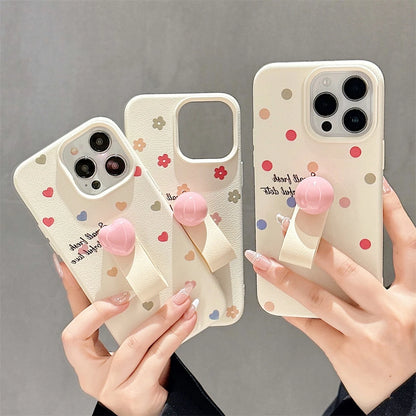 Cute Phone Cases for iPhone 15, 14, 13, 12 Pro Max, 11 - Colorful Heart, Polka Dot, Flower Ring Holder - TSP428