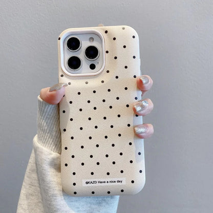 Cute Phone Cases For iPhone 16, 11, 12, 13, 14 Plus, 15 Pro Max - Heavy Armor Polka Dot - Gorgeous Cover - IC4001