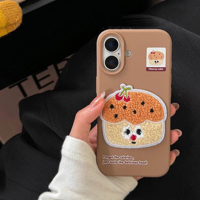 Cute Phone Cases For iPhone 16 Pro Max, 15, 13, 14, 12, 16 Plus - Funny 3D Plush Foods Pattern - Soft TPU Cover - PC8421 - Touchy Style