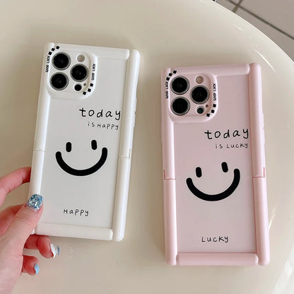 Cute Phone Cases - Lucky Happy Smile Holder Stand Case for iPhone 15/14/13/12 Pro Max - TSP292