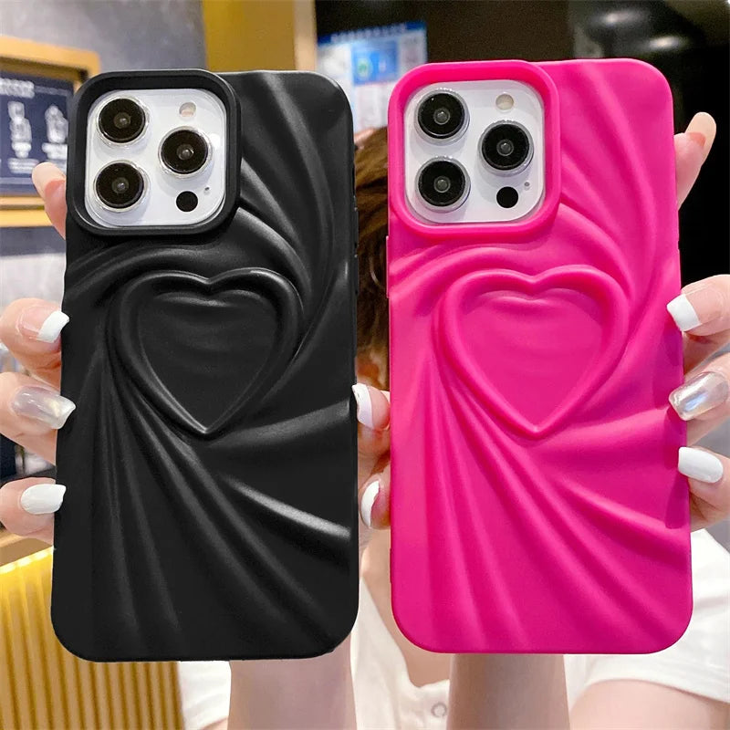 Cute Phone Cases For iPhone 11, 12, 13, 14, 15 Pro, or 16 Pro Max - Candy Heart Pattern - TSP519