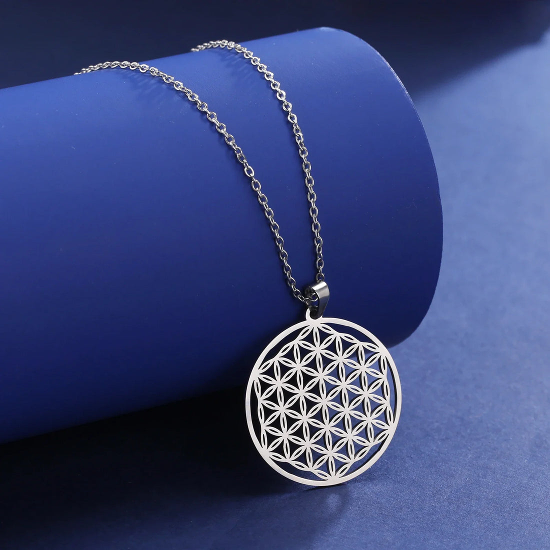 Necklaces Charm Jewelry - Stainless Steel Chain - Flower of Life - CJ0141 - Touchy Style