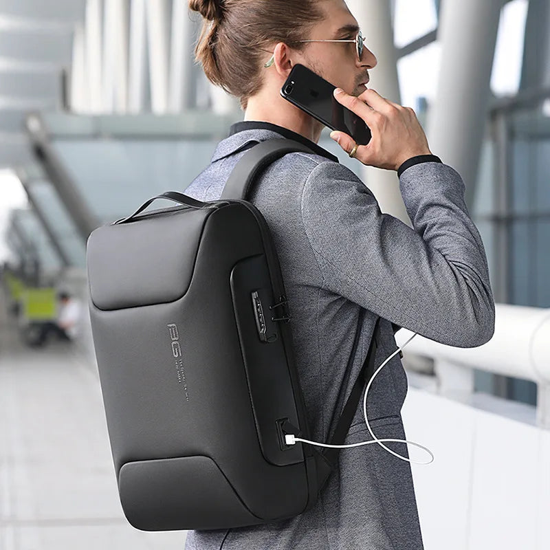 External Frame Oxford Black Cool Backpack Laptop Multifunctional WaterProof Business Bag MCBCOS40