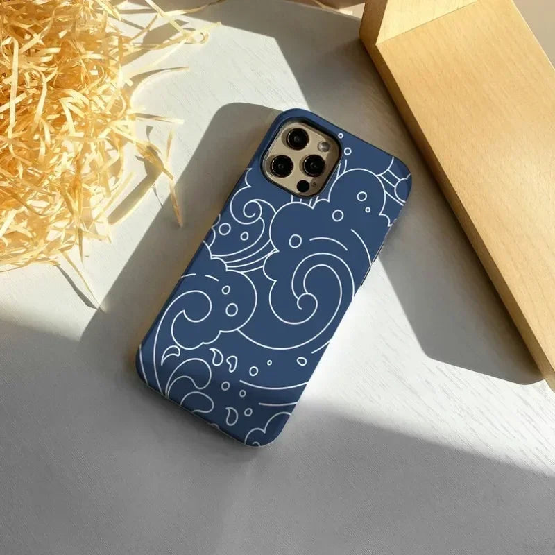 Cute Phone Cases For iPhone 16ProMax, 15, 14, 13, 12, and 11 PRO Plus - Blue Ocean Waves Cover - TSP511