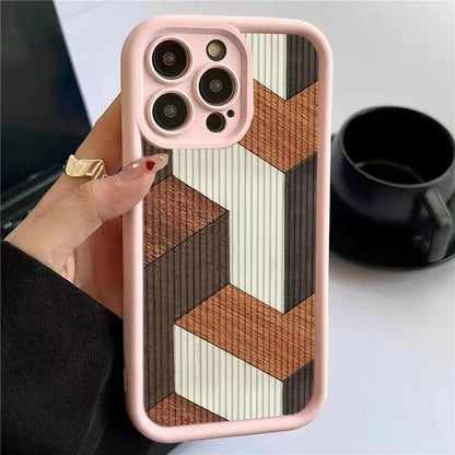 Cute Phone Cases For iPhone 15 Pro Max, 14, 13, 12, 11, XS, XR, X, 7, and 8 Plus - Wood Grain Pattern - Silicone Cover - TSP241