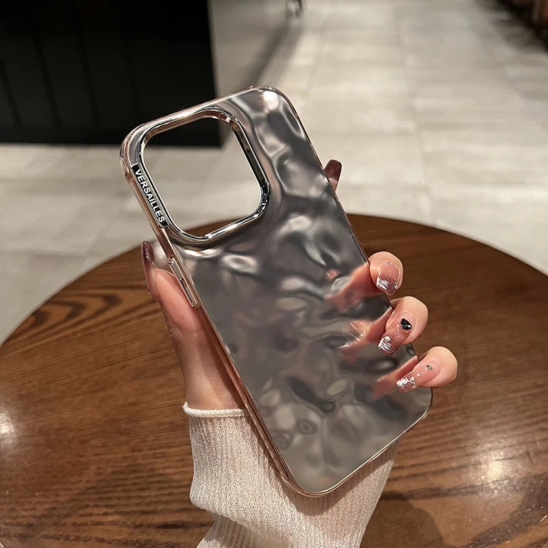 TSP36 Cute Phone Cases For iPhone 11, 12, 13, 14, 15 Pro Max - Electroplated Water Ripple Cover