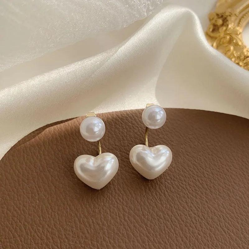 Charming Korean Earrings with White Pearls for Women - Charm Jewelry R1240