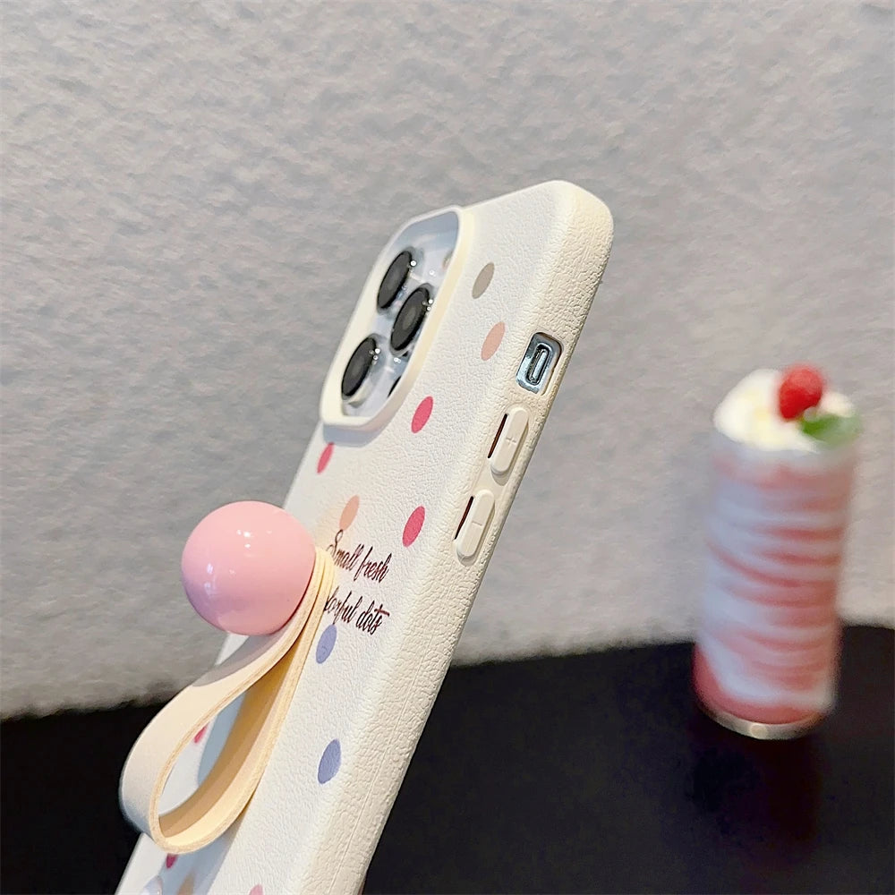 Cute Phone Cases for iPhone 15, 14, 13, 12 Pro Max, 11 - Colorful Heart, Polka Dot, Flower Ring Holder - TSP428