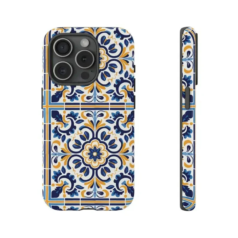 Cute Phone Cases For iPhone 15 Pro Max, 14, 13, 12, and more - Tile Mediterranean Design - TSP498