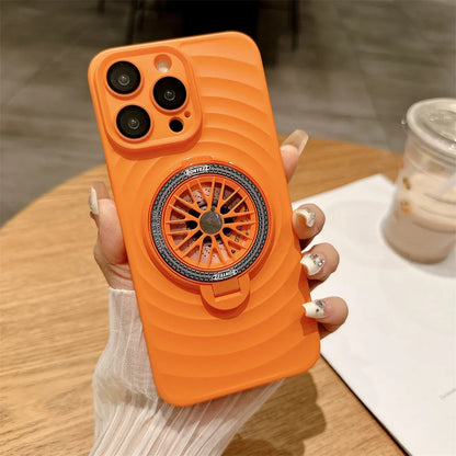 Cute Phone Cases For  iPhone 13, 14, 15, and 15 Pro Max models - Wave Ripple Gyroscopic Bracket Cover - TSP525