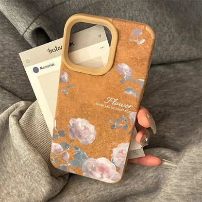 Cute Phone Cases For iPhone 11 12 13 Pro Max 14 15 16 Plus XS X XR 16 - Tulip Flower Pattern - Leather Bumper Cover