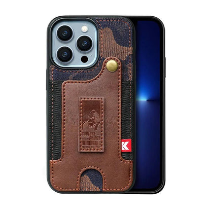 TSP81 Cute Phone Cases For iPhone 14 Pro Max, 13, and 12 Plus - With Card Pocket and Finger Holder - Denim Cover