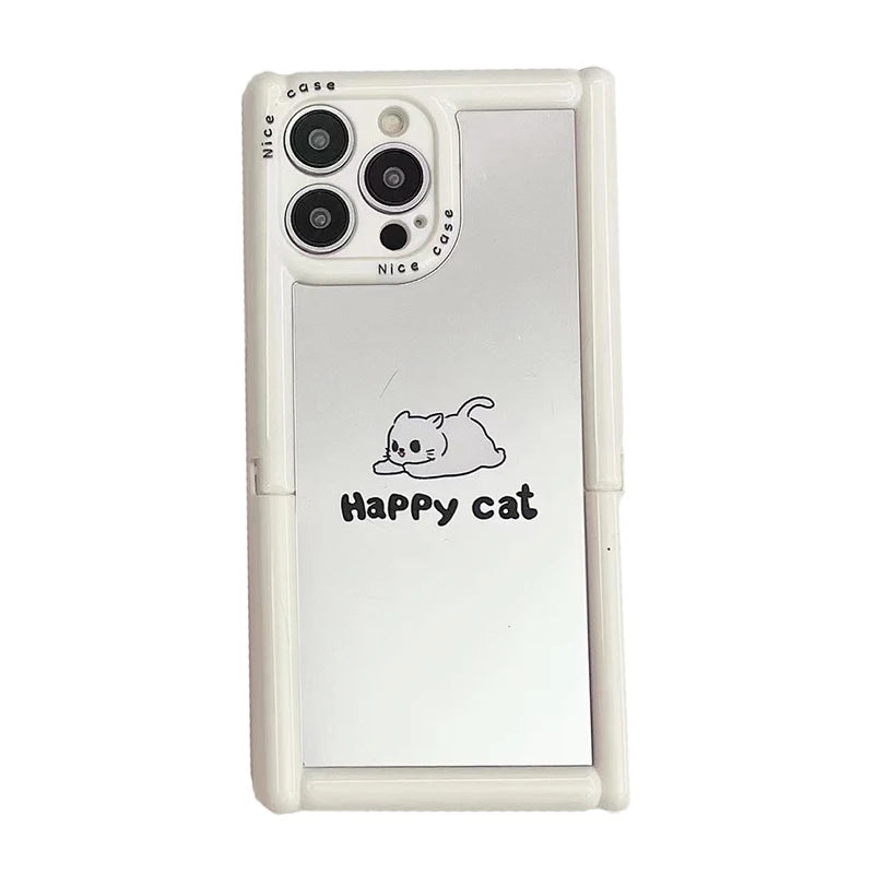 TSP104 Cute Phone Cases For iPhone 11, 12, 13, 14, and 15, Pro Max and 15 Plus - Cartoon Cat Dog Pattern - Invisible Kickstand Holder