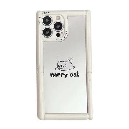 TSP104 Cute Phone Cases For iPhone 11, 12, 13, 14, and 15, Pro Max and 15 Plus - Cartoon Cat Dog Pattern - Invisible Kickstand Holder