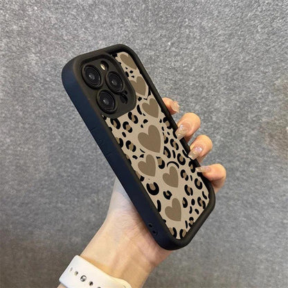 Cute Phone Cases For Galaxy S24, S23 Ultra 5G, S22 Plus, S21 FE, A15, A35, A55, A34, A54, A53, A33, and A52 - Heart Leopard Print - TSP223