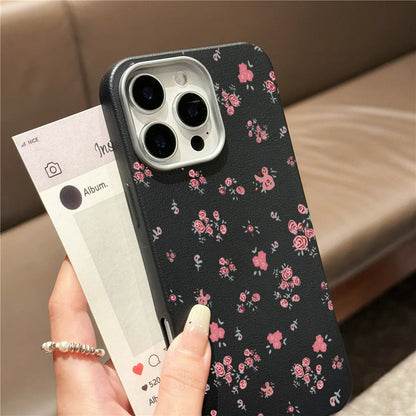 Cute Phone Cases For iPhone 16 Pro Max, 16 Plus, 15, 14, 13, 12, 11, XS, XR, X, 8, 7, or SE 2022 - Matte Litchi Leather Cover - TSP517