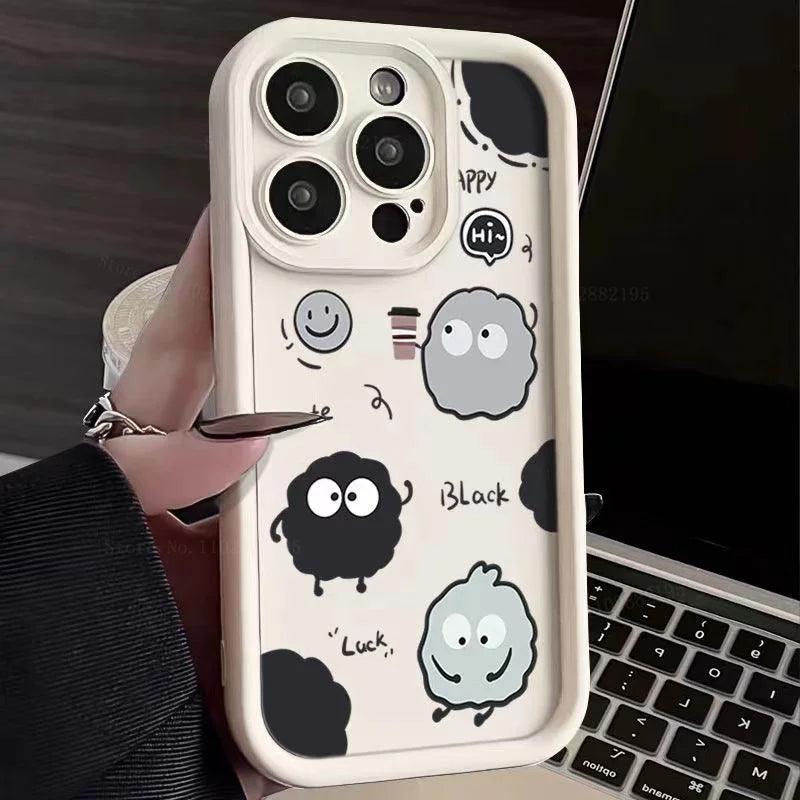 TSP143 Cute Phone Cases For Galaxy A52, A32, A22, A14, A13, A12, A55, A35, A25, A54, A34, A24, A73, A53, A33, A23, A71, A51, A31, and A21 - Cartoon Worm Pattern - Touchy Style