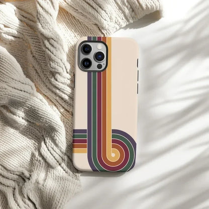 Cute Phone Cases For iPhone 15PRO MAX 14 13 12 11 PRO Plus 15pro - Retro Rainbow Runway Pattern - Acrylic TPU Cover