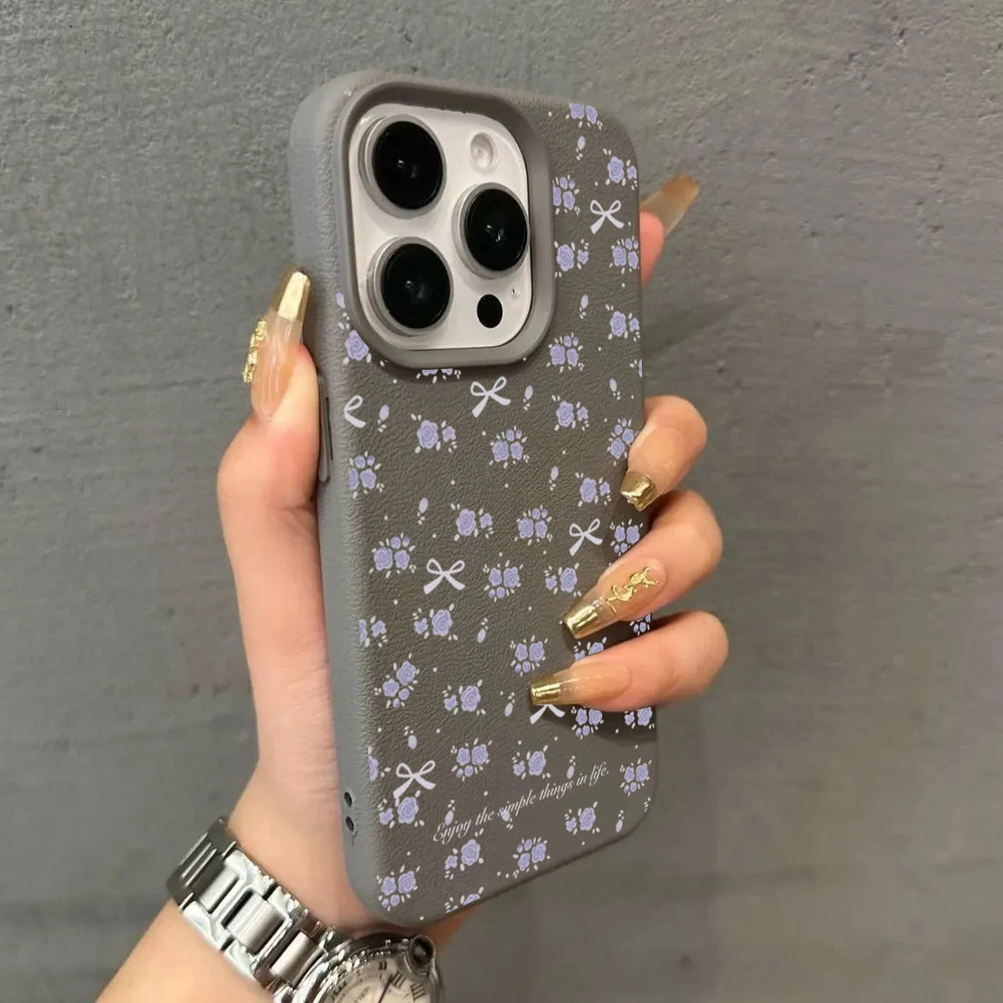 cute Phone Cases For iPhone 16 15 14 Pro Max 13 12 11 - Flower Lichee and Bowknots Pattern - Silicone Back Cover