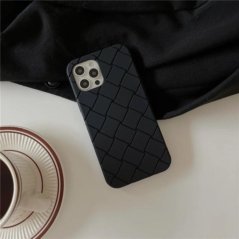 Geometric Line Solid Color Cute Phone Cases For iPhone 14, 13, 12, 11, 15 Pro Max, Xr, Xsmax, X