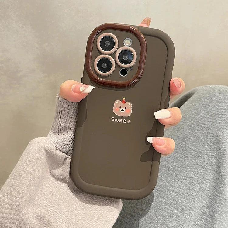 Cute Lucky Bear Candy Phone Case for iPhone 11, 12, 13, 14, 15 Pro Max