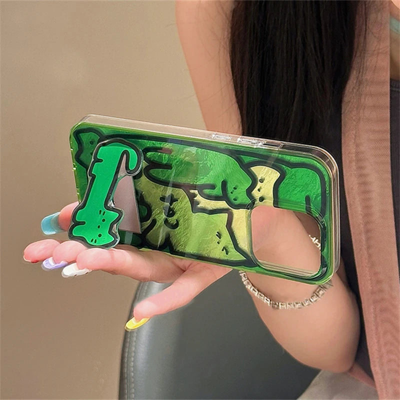 Cute Phone Cases for iPhone 15, 14, 13, and 12 Pro Max - Funny Line Drawing - Holder Stand - TSP220