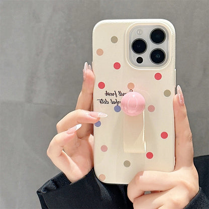 Cute Phone Cases for iPhone 15, 14, 13, 12 Pro Max, 11 - Colorful Heart, Polka Dot, Flower Ring Holder - TSP428