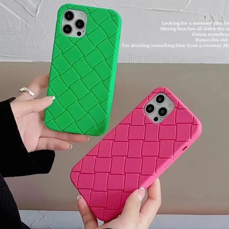 Geometric Line Solid Color Cute Phone Cases For iPhone 14, 13, 12, 11, 15 Pro Max, Xr, Xsmax, X - Touchy Style