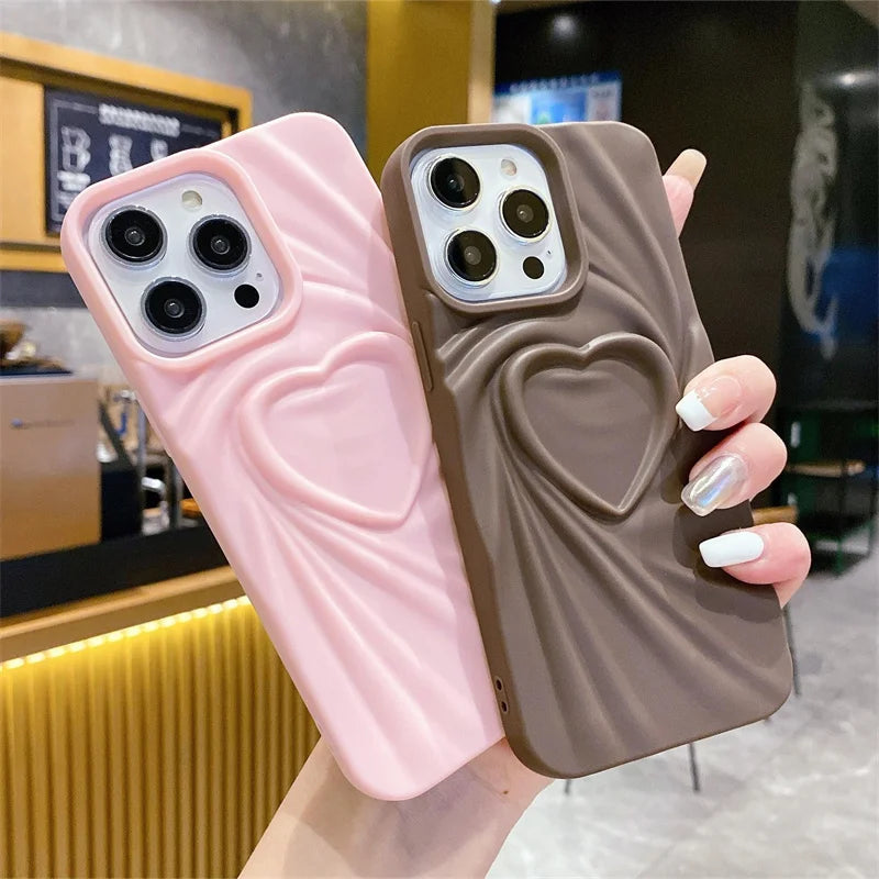 Cute Phone Cases For iPhone 11, 12, 13, 14, 15 Pro, or 16 Pro Max - Candy Heart Pattern - TSP519