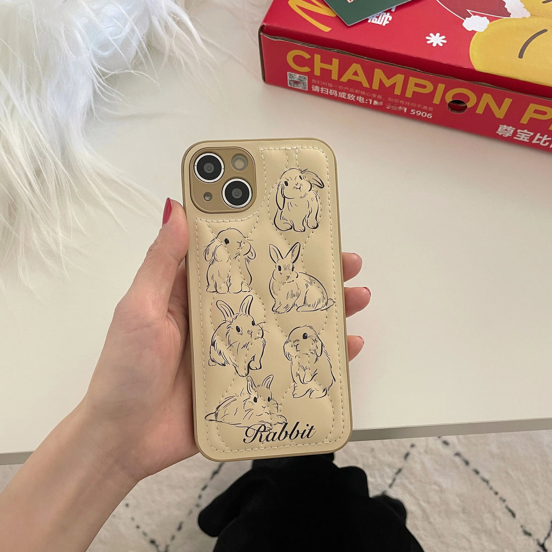 Cartoon Rabbit Curve Cute Phone Cases For iPhone 15 13 11 12 14 Pro Max XS XR X